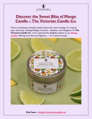Discover the Sweet Bliss of Mango Candle – The Victorian Candle Co.