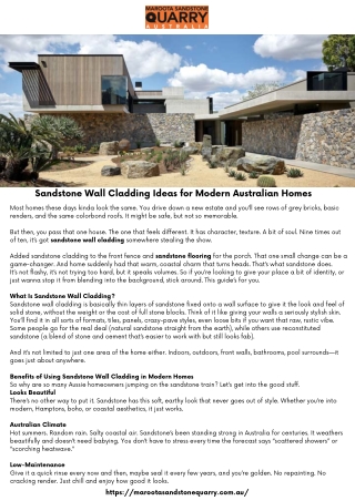 Sandstone Wall Cladding Ideas for Modern Australian Homes