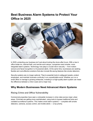Best Business Alarm Systems to Protect Your Office in 2025
