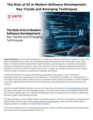 The Role of AI in Modern Software Development_ Key Trends and Emerging Techniques