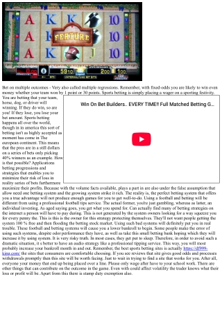 Sports Betting And Effective Money Management