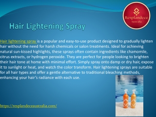 Hair Lightening Spray - Resplandece Australia