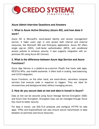 Azure Admin interview questions