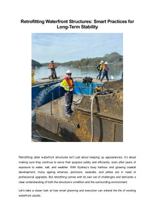 Retrofitting Waterfront Structures: Smart Practices for Long-Term Stability