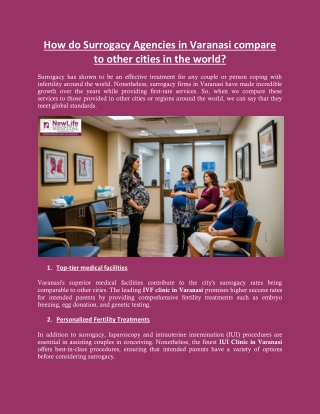 How do Surrogacy Agencies in Varanasi compare to other cities in the world?