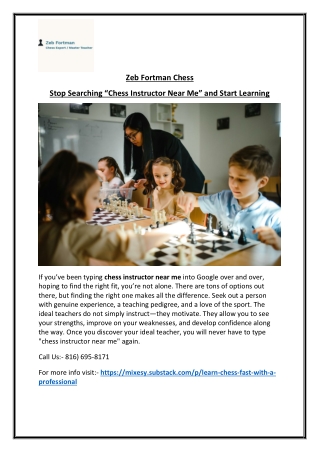Chess Instructor Near Me in Missouri – Learn & Improve