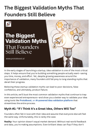 The Biggest Validation Myths That Founders Still Believe