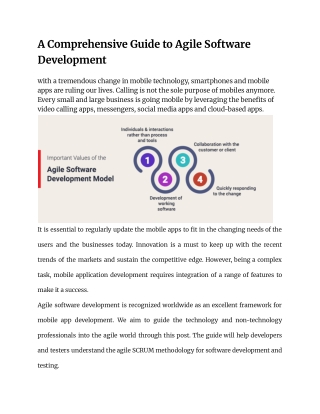 A Comprehensive Guide to Agile Software Development