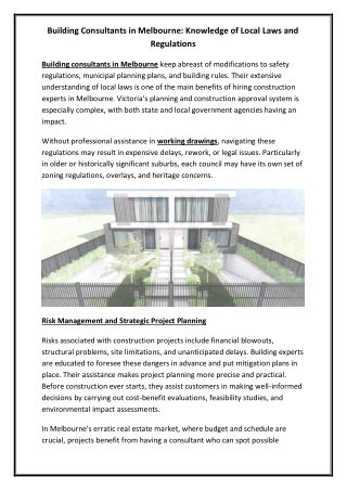 Building Consultants in Melbourne Knowledge of Local Laws and Regulations