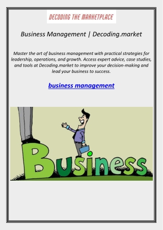 Business Management | Decoding.market
