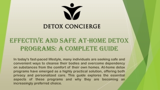 Effective and Safe At-Home Detox Programs: A Complete Guide