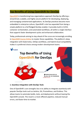 OpenShift Course Online - Hyderabad
