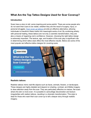 What Are the Top Tattoo Designs Used for Scar Coverup_