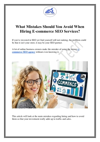 What Mistakes Should You Avoid When Hiring E-commerce SEO Services