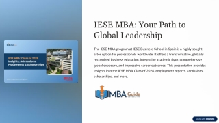 IESE MBA: Your Gateway to Top Consulting and Finance Roles