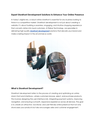 High-Quality Storefront Development for Your Business Success