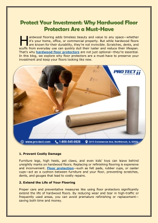 Protect Your Investment - Why Hardwood Floor Protectors Are a Must-Have