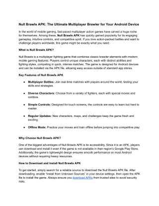 Null Brawls APK_ The Ultimate Multiplayer Brawler for Your Android Device