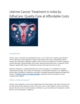 Uterine Cancer Treatment in India by EdhaCare