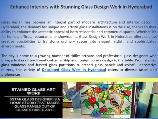 Enhance Interiors with Stunning Glass Design Work in Hyderabad