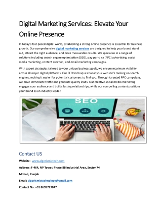 Digital Marketing Services