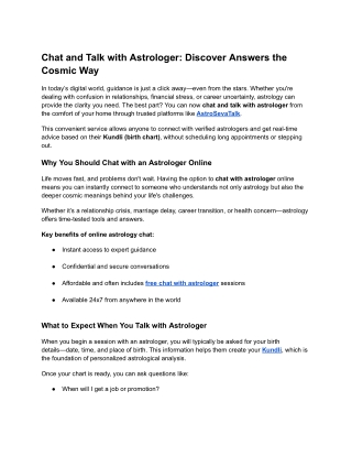 Chat and Talk with Astrologer