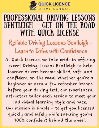 Professional Driving Lessons Bentleigh  Quick Licence