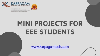 Mini Projects for EEE students