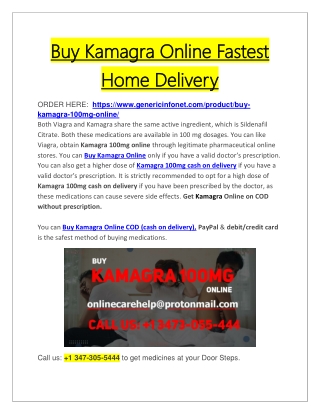 Buy Kamagra Online Fastest Home Delivery