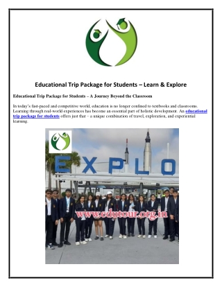Educational Trip Package for Students