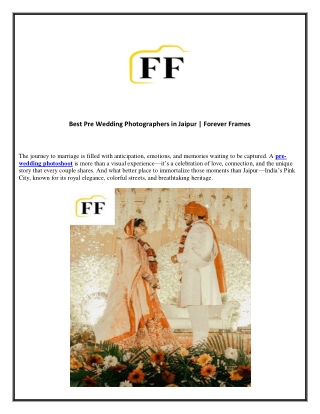 Best Pre Wedding Photographers in Jaipur