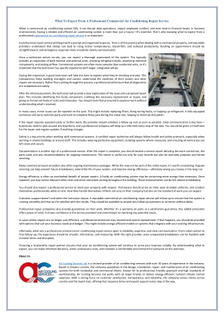 What To Expect From A Professional Commercial Air Conditioning Repair Service