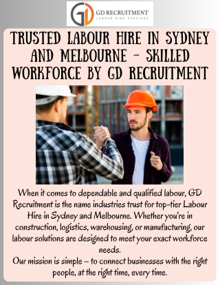 Trusted Labour Hire in Sydney and Melbourne – GD Recruitment