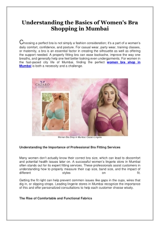 Understanding the Basics of Women's Bra Shopping in Mumbai