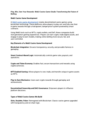 Play, Win, Own Your Rewards_ Web3 Casino Game Studio Transforming the Future of Betting