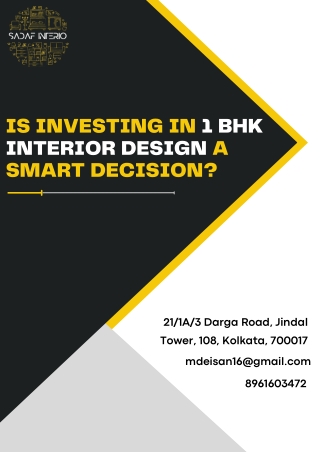 Is Investing in 1 BHK Interior Design A Smart Decision