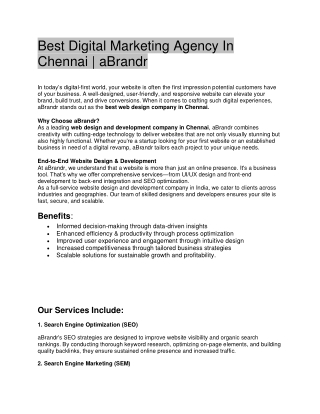 Website Development Company in Chennai|aBrandr solution