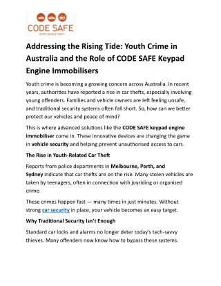 Addressing the Rising Tide