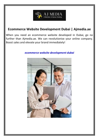 Ecommerce Website Development Dubai Ajmedia.ae