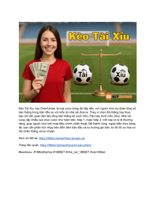 Kèo Tài Xỉu_ Phân Tích Bảng Kèo Chuẩn Xác Tại 88Bet Hiphop
