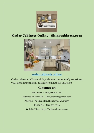 Discounted Kitchen Cabinets | Shinycabinets.com