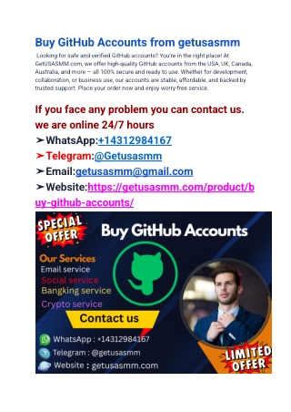 606!Buy GitHub Accounts from getusasmm