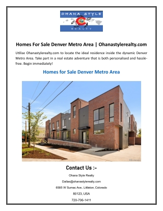 Homes For Sale Denver Metro Area  Ohanastylerealty.com