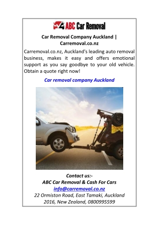 Car Removal Company Auckland Carremoval.co.nz