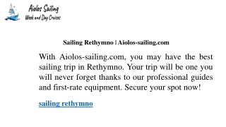 Sailing Rethymno | Aiolos-sailing.com