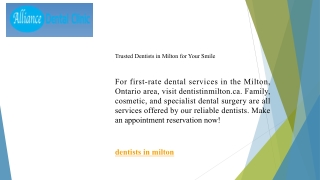 Trusted Dentists in Milton for Your Smile