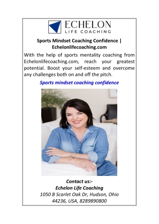Sports Mindset Coaching Confidence Echelonlifecoaching.com