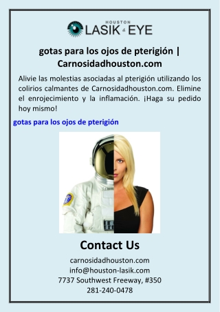 gotas para los ojos de pterigión | Carnosidadhouston.com