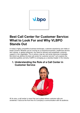 Best Call Center for Customer Service | VLBPO