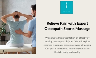 Relieve Pain with Expert Osteopath Sports Massage